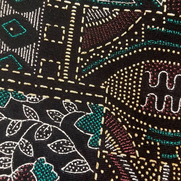 Michele Leslie 80s Vintage Velvet Vest M Metallic Tribal Boho - Picture 8 of 14